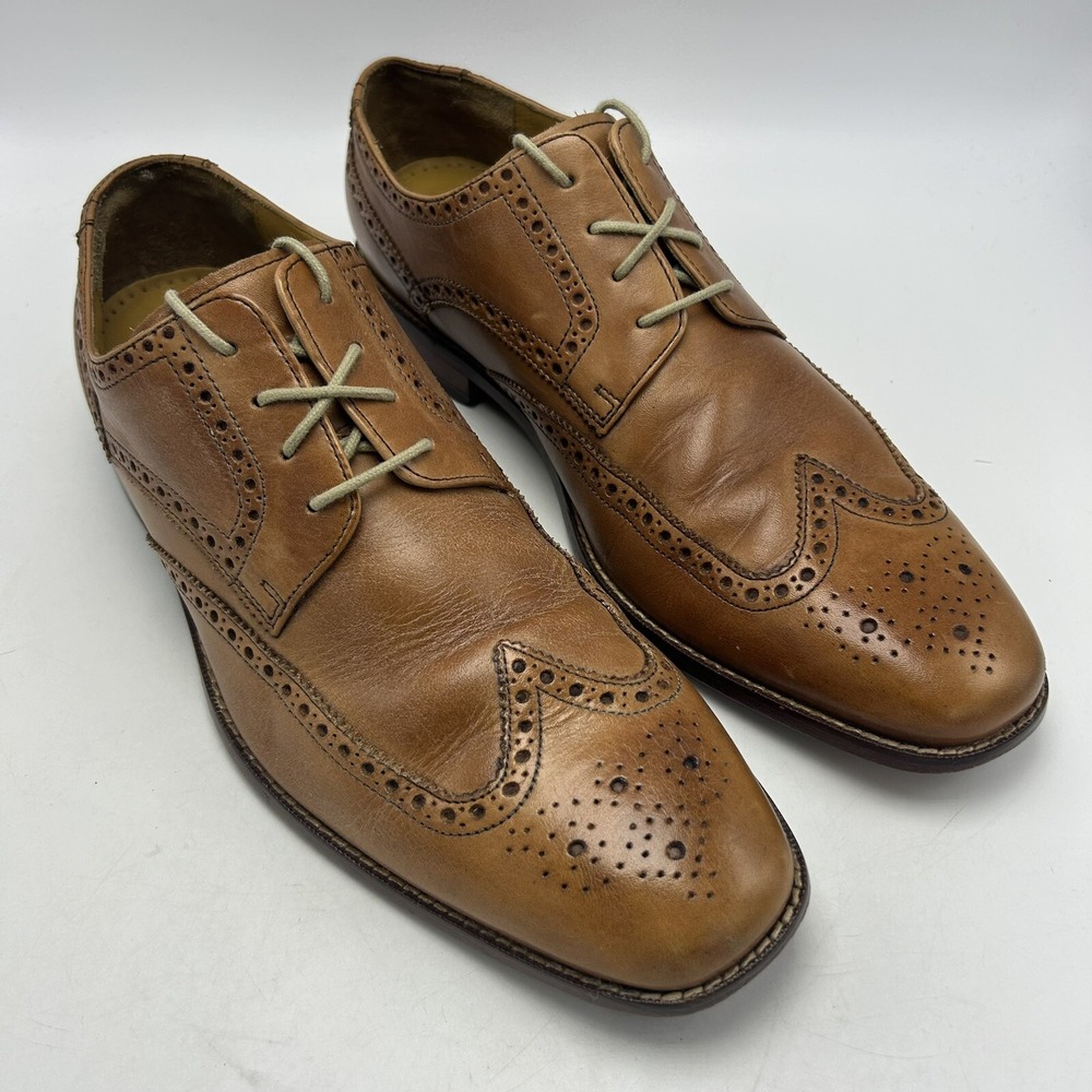Cole Haan Shoes Mens 12 M Brown Leather Wingtip Air Giraldo Vibram C09303